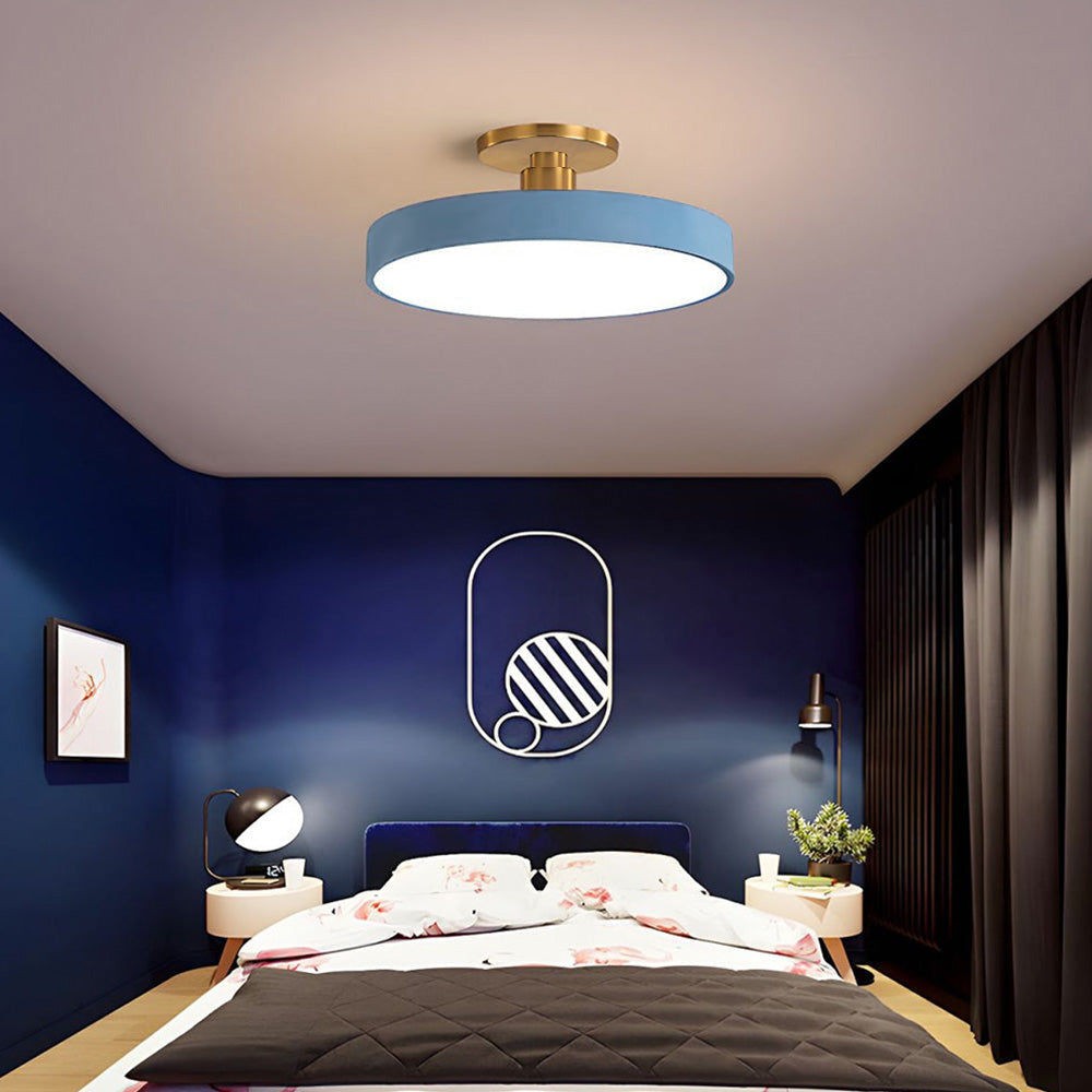 Modern Concise Circular LED Semi Flush Mount Ceiling Light | Minimalist Design