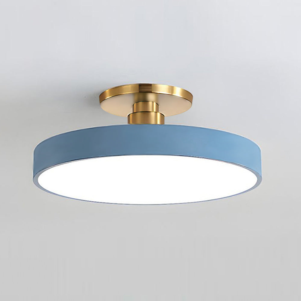 Modern Concise Circular LED Semi Flush Mount Ceiling Light | Minimalist Design