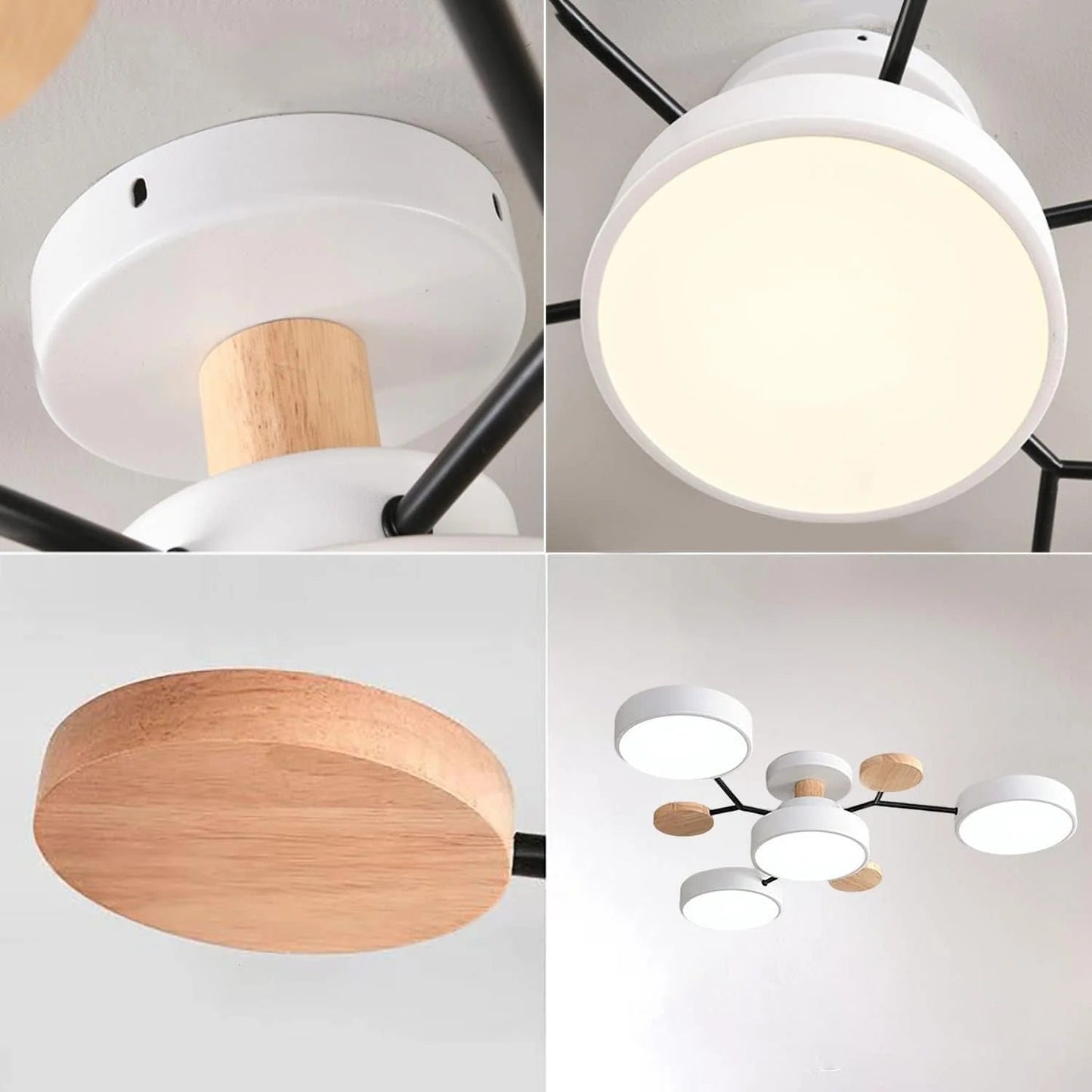 Contemporary Multi-Head Round LED Ceiling Chandelier | Nordic Semi-Flush Mount Light