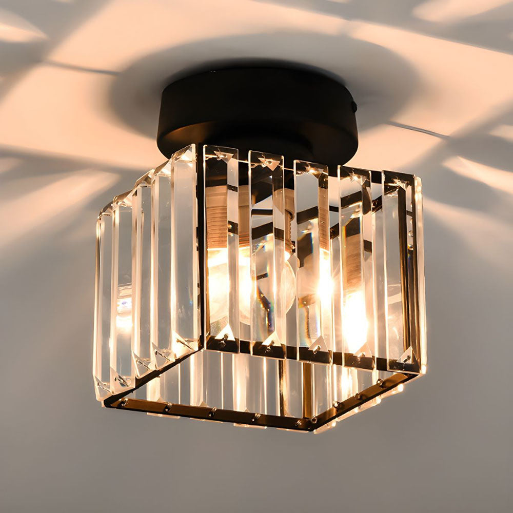 Radiant Modern Flush Mount Ceiling Light | Crystal Glow for Hallways