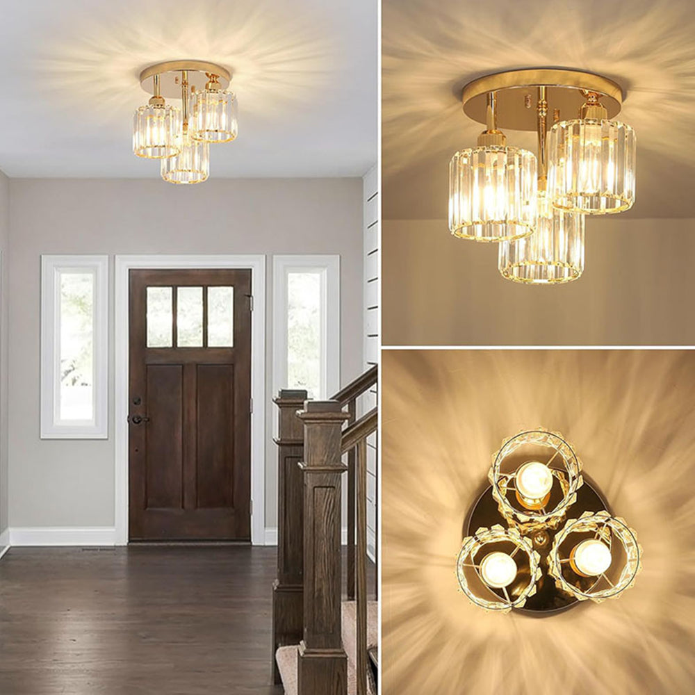 Crystal Semi Flush Ceiling Light | Elegant