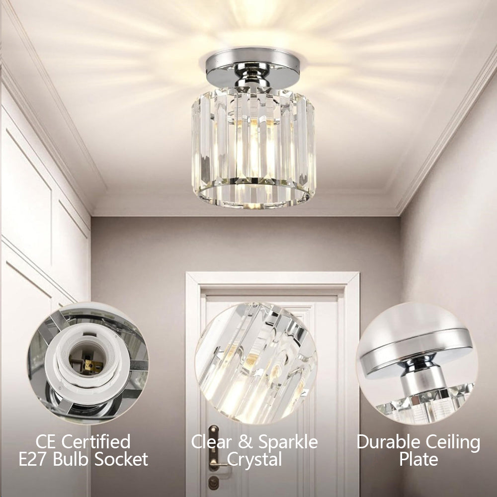 Radiant Modern Flush Mount Ceiling Light | Crystal Glow for Hallways