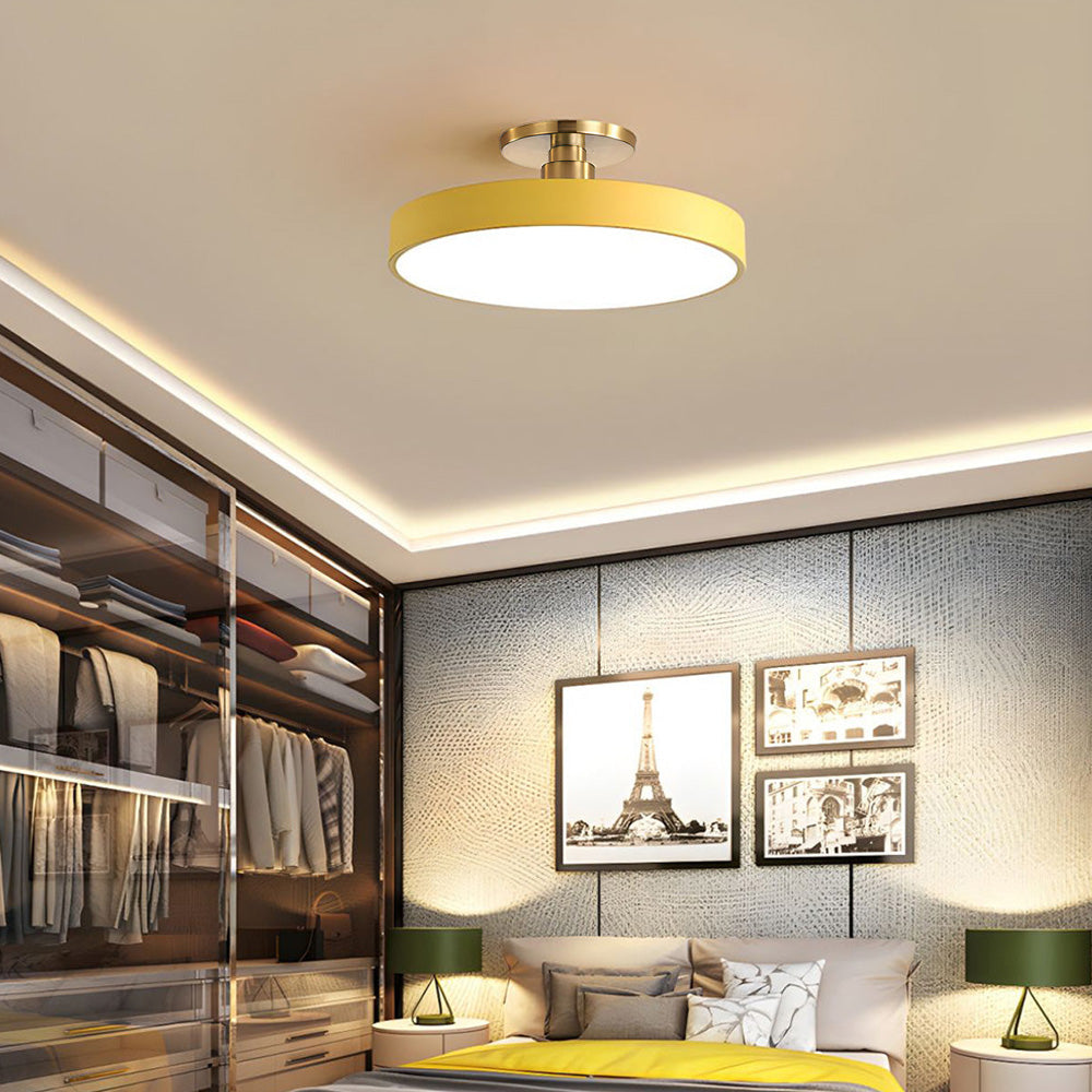Modern Concise Circular LED Semi Flush Mount Ceiling Light | Minimalist Design