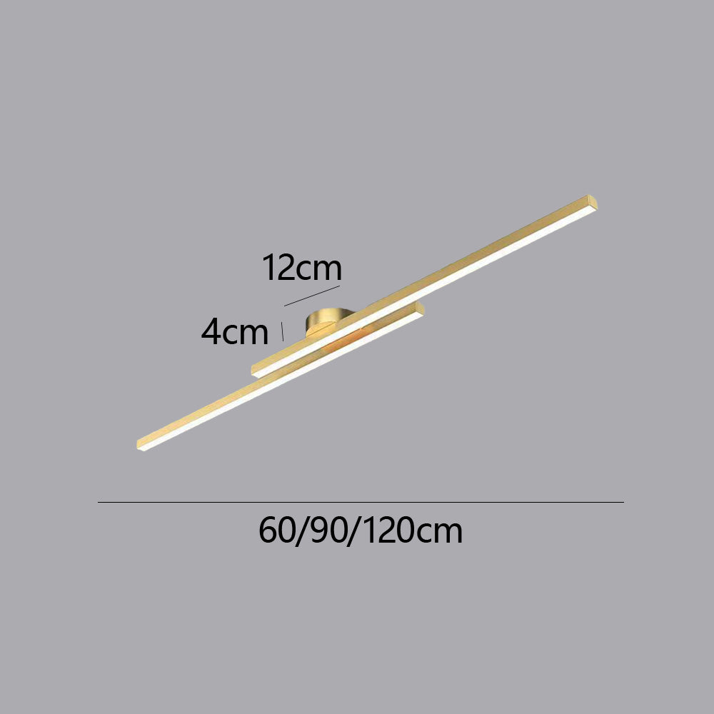 Long Strip Semi Flush Mount Ceiling Light | Aluminium