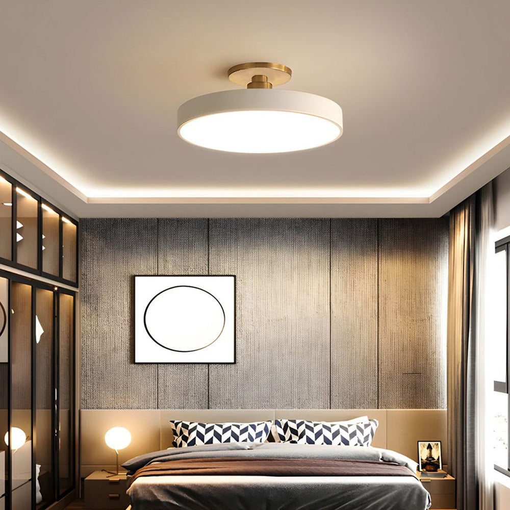 Modern Concise Circular LED Semi Flush Mount Ceiling Light | Minimalist Design