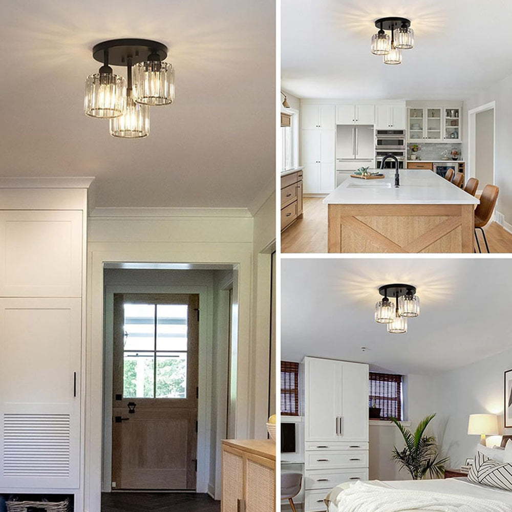 Crystal Semi Flush Ceiling Light | Elegant
