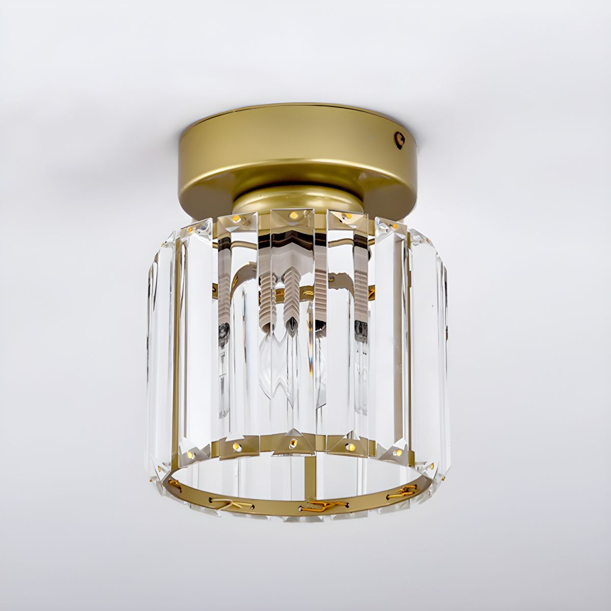 Radiant Modern Flush Mount Ceiling Light | Crystal Glow for Hallways