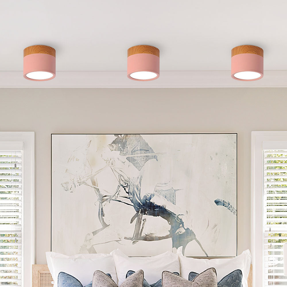 Cylinder Flush Ceiling Lights | Colourful