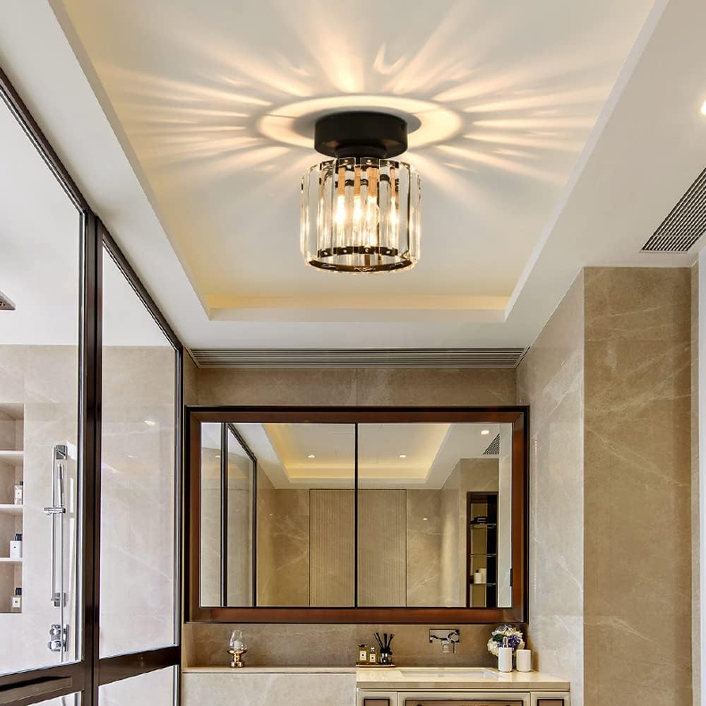 Radiant Modern Flush Mount Ceiling Light | Crystal Glow for Hallways