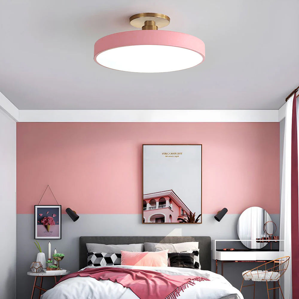 Modern Concise Circular LED Semi Flush Mount Ceiling Light | Minimalist Design