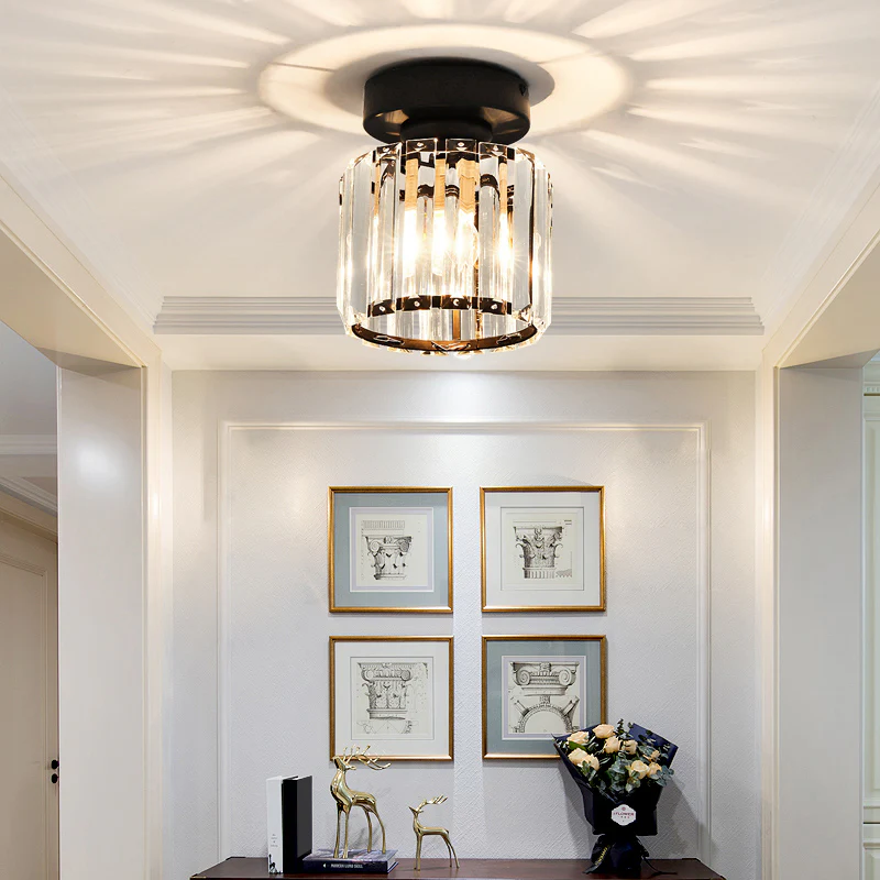 Radiant Modern Flush Mount Ceiling Light | Crystal Glow for Hallways