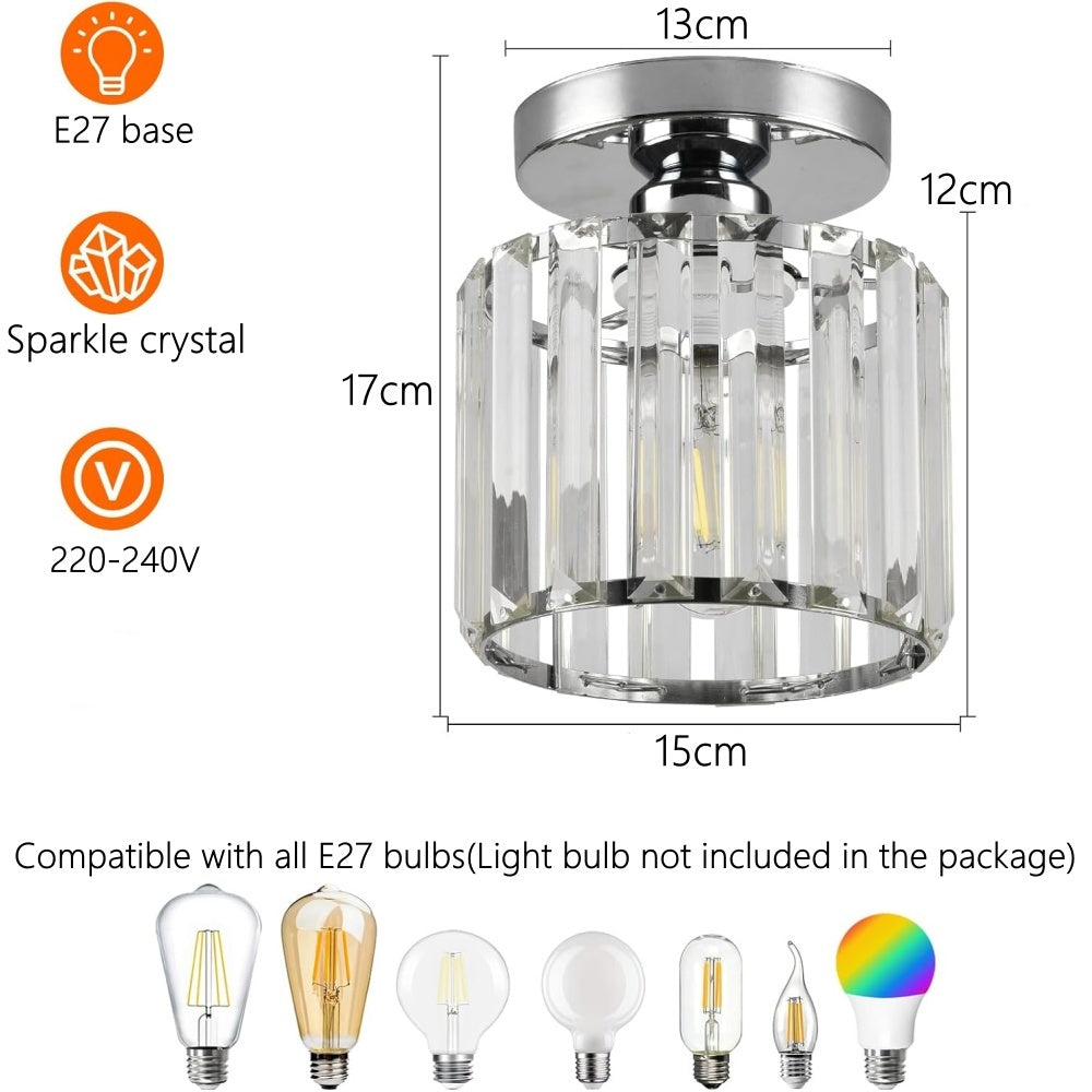 Radiant Modern Flush Mount Ceiling Light | Crystal Glow for Hallways