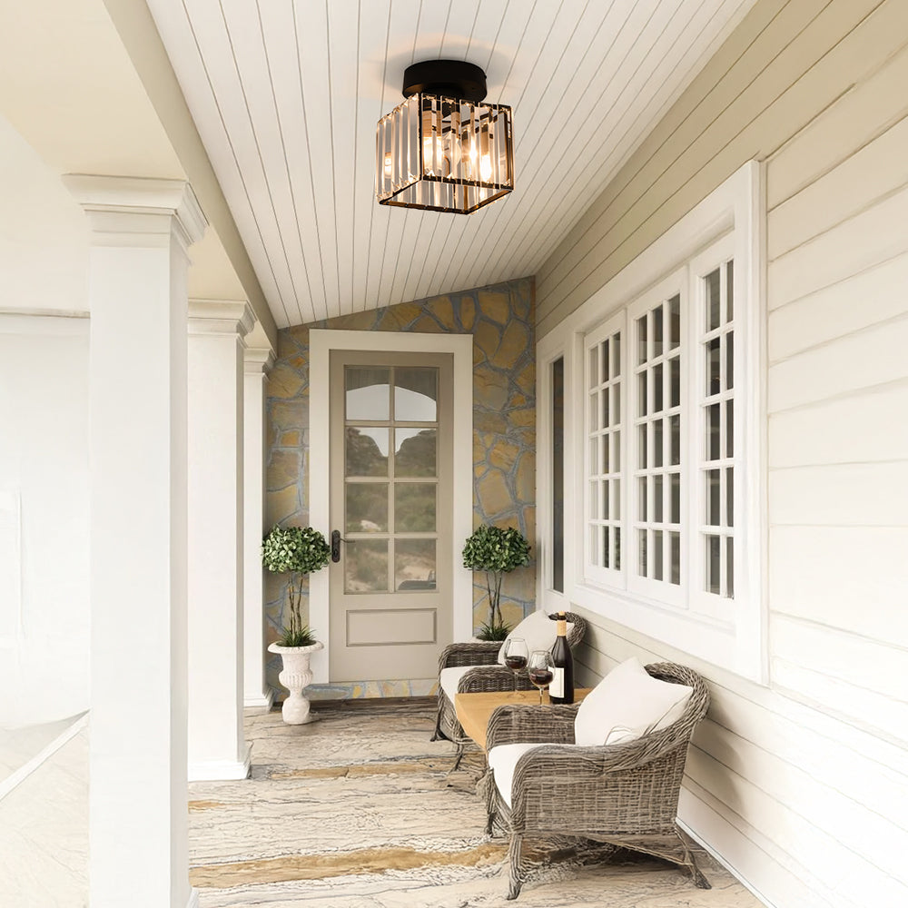 Radiant Modern Flush Mount Ceiling Light | Crystal Glow for Hallways