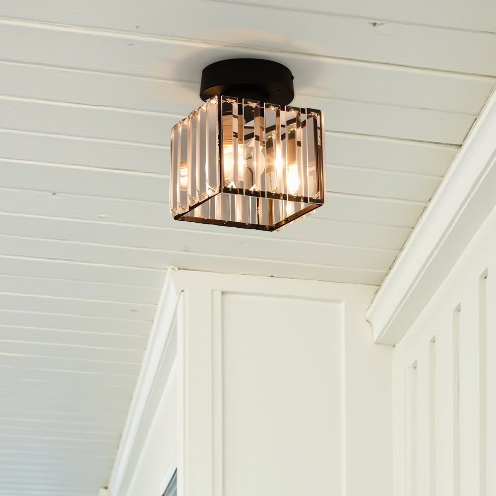 Radiant Modern Flush Mount Ceiling Light | Crystal Glow for Hallways