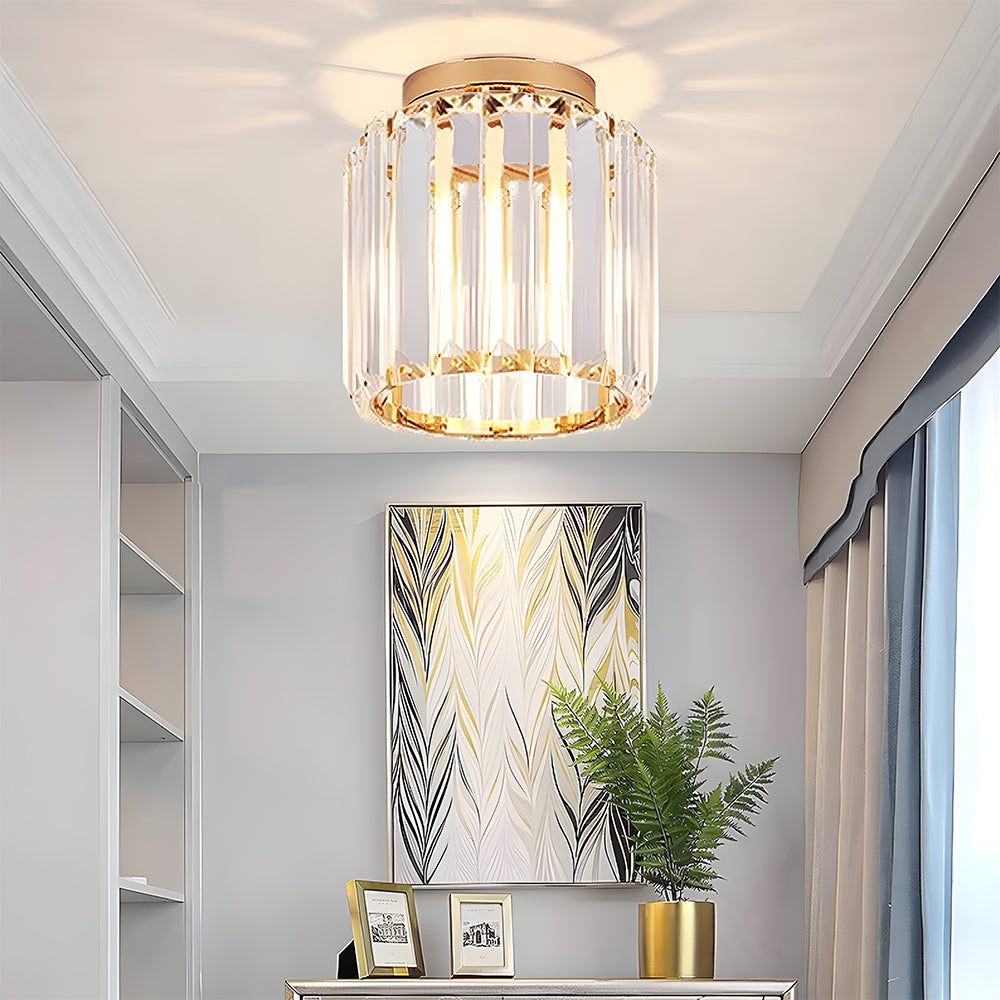 Radiant Modern Flush Mount Ceiling Light | Crystal Glow for Hallways