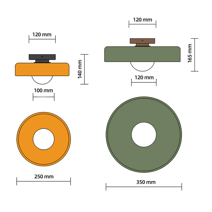 Round Flush Ceiling Lights | Colourful