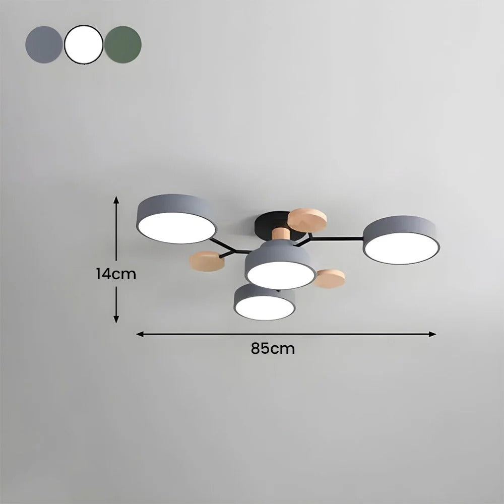 Contemporary Multi-Head Round LED Ceiling Chandelier | Nordic Semi-Flush Mount Light